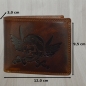 Preview: flevado Herren Portemonee Totenkopf mit RFID Schutz Geldbörse Vintage Leder Handarbeit (braun)